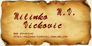 Milinko Vicković vizit kartica